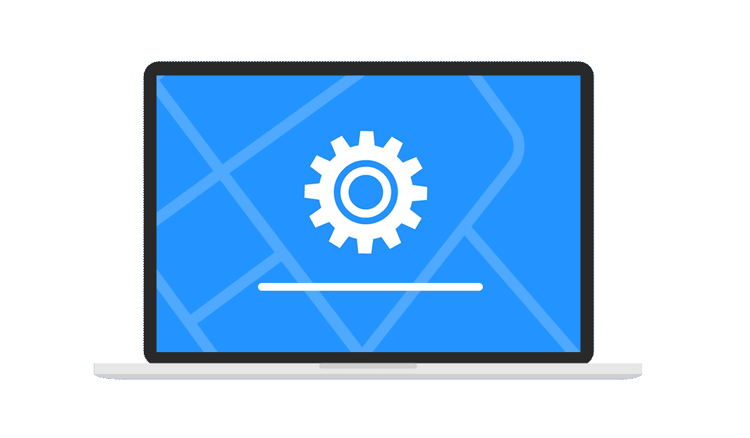 gear icon on laptop screen