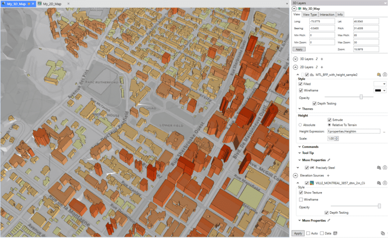 Building footprints in 3D